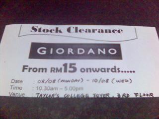 Giordano Clearance!!!
