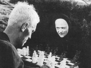 O Que A Bíblia Diz - Há um quadro famoso que mostra o Diabo jogando xadrez  com um jovem parece estar em xeque-mate. O rosto do jovem registra derrota  e desespero total.