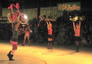 The Sprockettes at The Rose City Roller Match last night The Sprockettes at The Rose City Roller Match last night