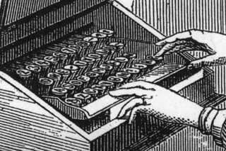 Keyboard of Sholes' 1872 trial model