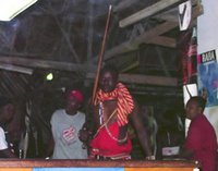 Photo: Maasai chief pool partner, Diani Beach, Kenya