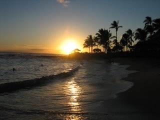 Poipu Beach sun set