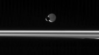 mimas and dione and the rings