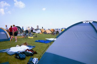 Tent City at Fort Stanwix- note the guard on the horizon