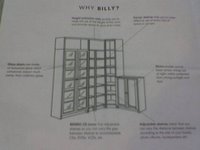 The suggested design from Ikea Billy Bookcase brochure.