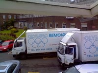 Photograph of the removal vans