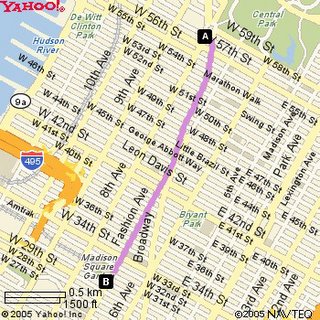 My long walk, 25 city blocks, should take about half an hour
