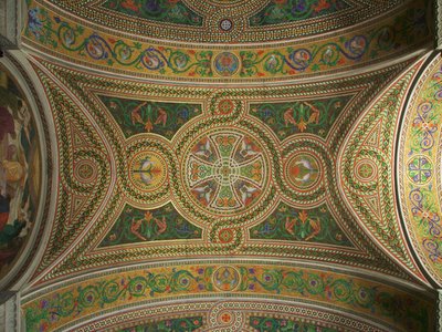 Cathedral Basilica of Saint Louis, in Saint Louis, Missouri, USA - Mosaics on the ceiling of Our Lady's Chapel