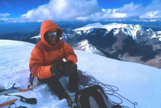 Andy on the summit of Tocllaraju, Cordillera Blanca, Peru