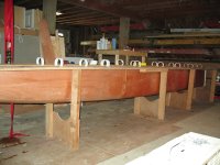 hull in jig after folding