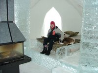 A bed made entirely of ice