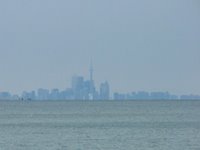 The view of downtown Toronto from Oakville