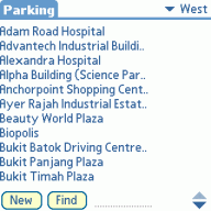 Parking List on List app