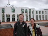 Me and Jamie standing in front of parliament house after the tour.