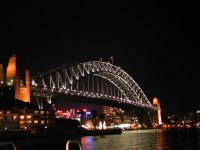 Sydney Harbour bridge when it was almost dark.