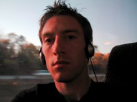 Me in the bus on the way back from Sydney at the end of the day. The sun was setting which made the light pretty neat.