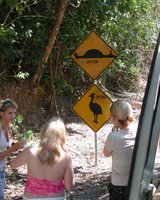Someone modified a speed hump sign on the way to Cape Tribulation. :)