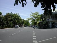 This is one of the main streets in Port Douglas. It is a small town.