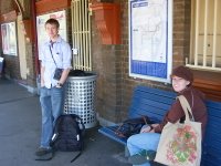 Me and Amanda waiting at the North Strathfield train station for the next train. I don't remember looking so skinny. ;)
