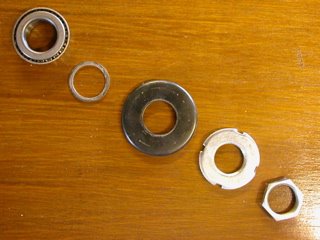 The various nuts and washers