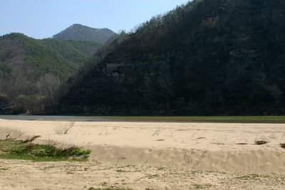 Truth: Sorry, this picture is actually down-river a bit from the seowon, but it looks pretty similar to what is right in front of it.