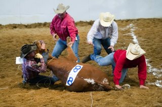 Double Mugging event at Rafter J working cowboy Ranch Rodeo