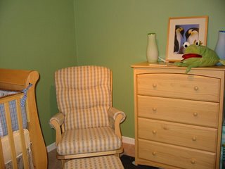 Glider and dresser with ikea Frog (ribbit).