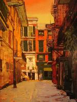 Pirate's Alley, New Orleans -- Oil on Canvas Board