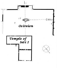 Map of the Osirion and the Temple of Seti I in Abydos