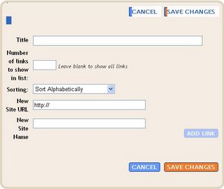 Blogger Beta: Configure Link List