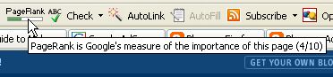 FireFox with Google toolbar PageRank icon