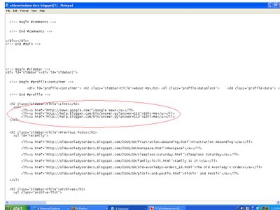 link list in Blogger template
