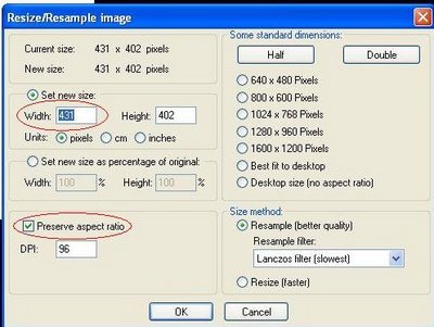 Irfanview, resize