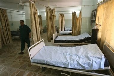 Empty ward Yarmouk hospital Doctor's strike