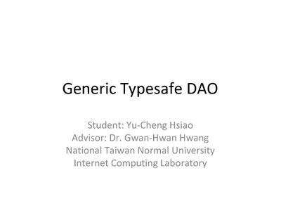 Generic Typesafe DAO