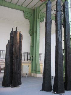 Christian Lapie, treated oak sculptures, 2006, Alice Pauli