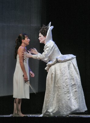 Natalie Dessay as Pamina and Heather Buck as the Queen of the Night, The Magic Flute, Santa Fe Opera, photo by Ken Howard © 2006