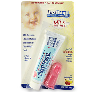 first teeth toothpaste and brush