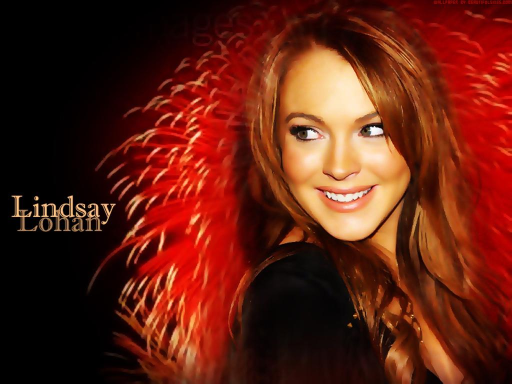 Lindsay Lohan red