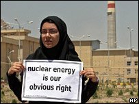 Iranian Student outside Isfahan Nuclear Facility