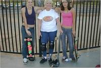 Skater chics in tank tops