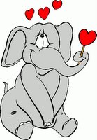 elephant and hearts