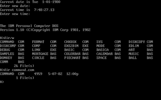 Interfaz de texto del DOS
