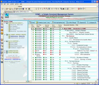 Example of the SDMS Version 4.0 document publishing cycle view. (Click for a larger image.)