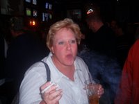 Barb smoking for the first time after having her 4th Long Island Ice Tea