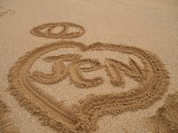 I love Jen in the sand