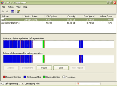 defragmenting