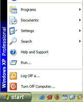 Window XP start menu