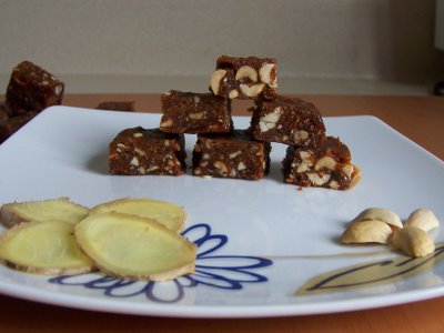 Ginger-Peanut bar is Crunchy, smooth, chewy and sweet and spicy  with a good pop of nuts
