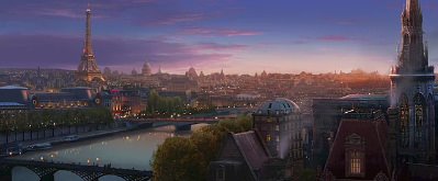 La bella París, generada por Pixar infográficamente. Impresionante.